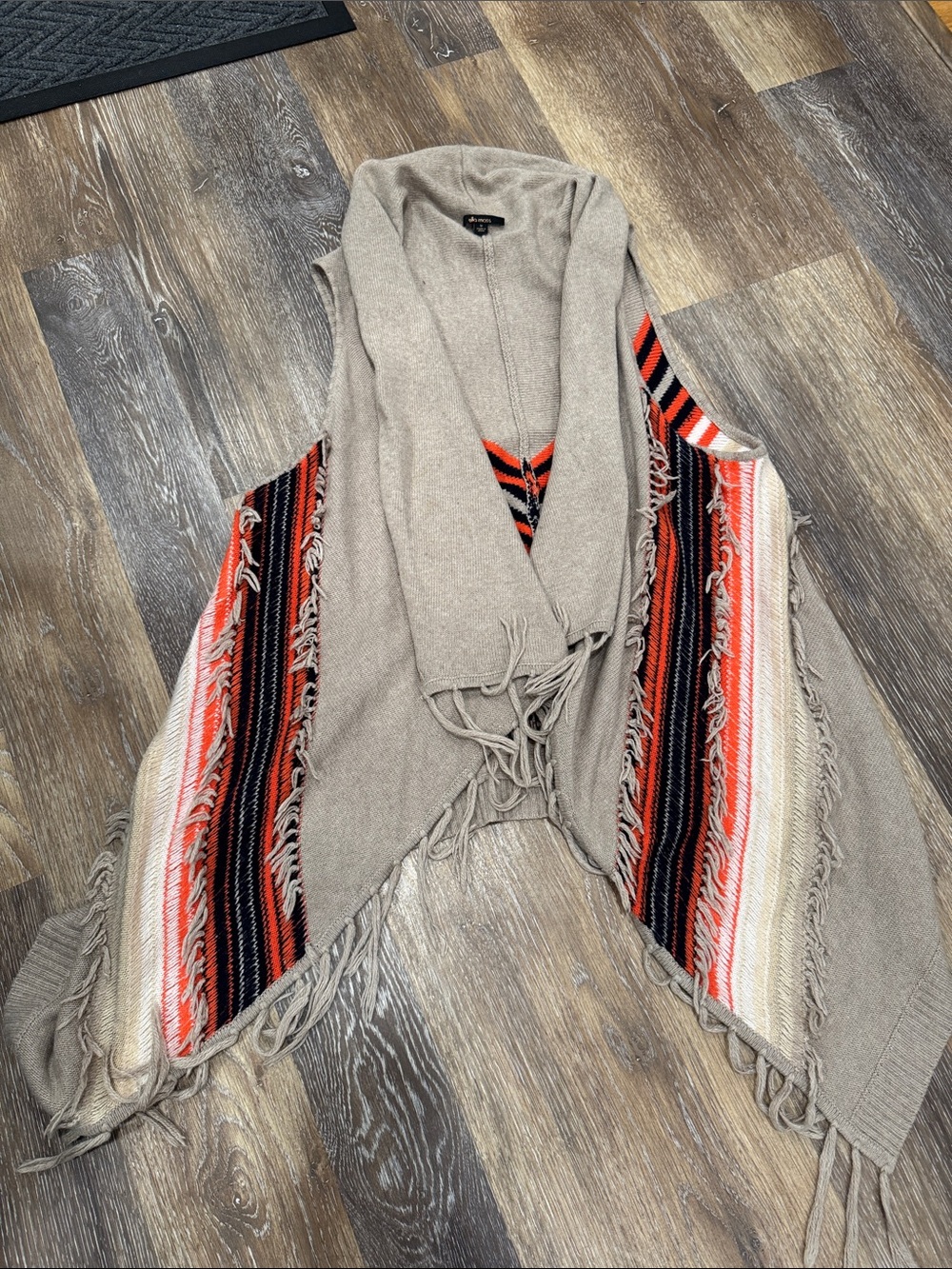 Ella Moss, fringe sweater vest, size M